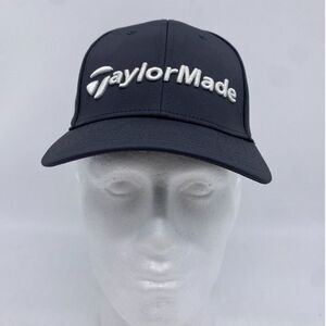 TaylorMade Golf Hat Mens Large-XL Black White A-Flex Lethal‎ Fitted Golfing Cap